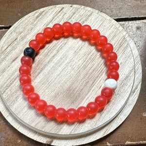 Lokai red silicone beaded bracelet